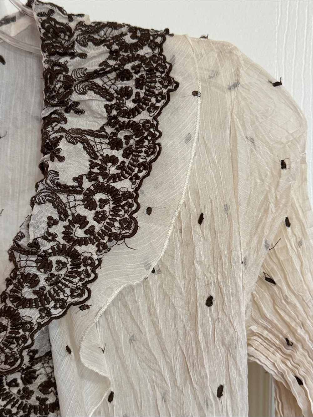 Light Cream Ruffled Lace-Trim Women’s Tank + Cardigan - Picture 7 of 8